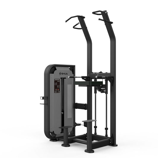 Aparat fitness SHUA pentru asistare tractiuni/ dips cu stiva de greutate 135 kg