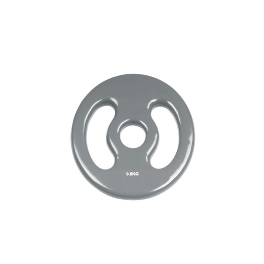 Disc, placa de greutate Pesos Aperto Trendy Sport din fonta, imbracat in vinyl - dubla prindere, gri