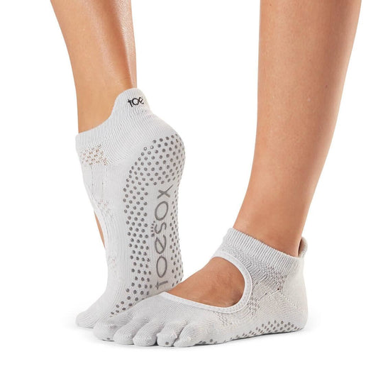 Sosete yoga, pilates, gimnastica ToeSox Full Toe Bellarina - Alb