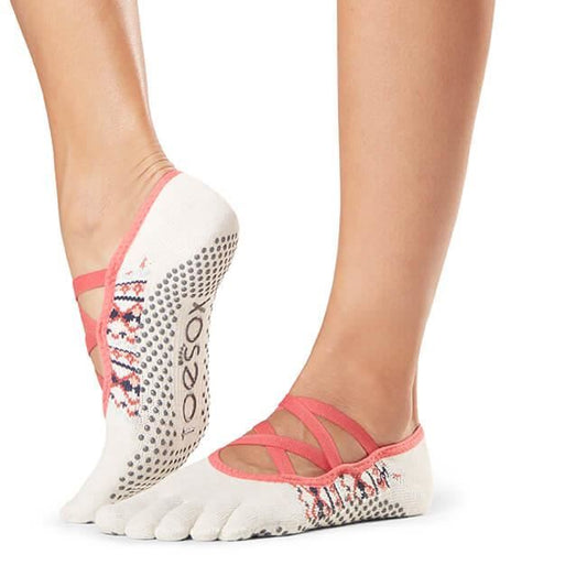 Sosete yoga, pilates, gimnastica ToeSox Full Toe Elle, cu elastic - Country