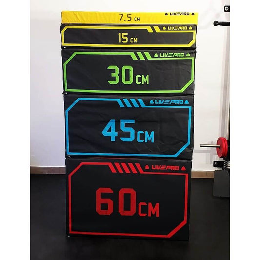 Set cutii pliometrice fitness, antrenament functional 15 - 30 - 45 - 60 cm