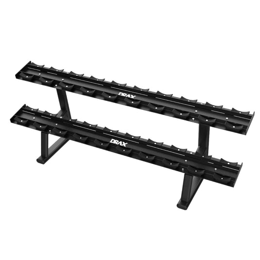 Suport Fitness Drax Dumbell Rack pentru depozitare gantere cu 2 rafturi