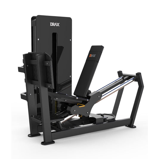 Aparat Fitness Drax Seated Leg Press pentru picioare cu stiva de greutate 140 kg