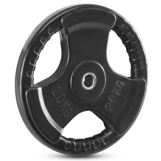 Disc fitness din cauciuc multi-grip, placa de greutate, 30 mm, negru 20 kg