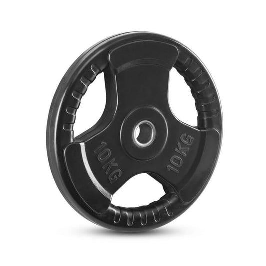 Disc fitness din cauciuc multi-grip, placa de greutate, 30 mm, negru 10 kg