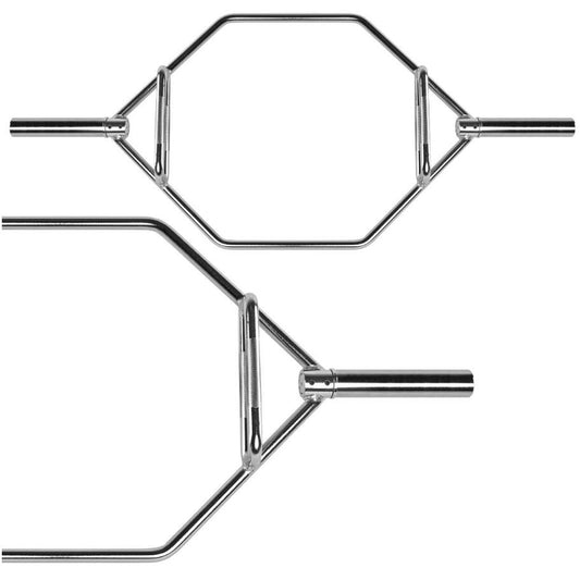 Bară fitness hexagonală IFS, 140 cm, 23 kg, Ø 50 mm, crom
