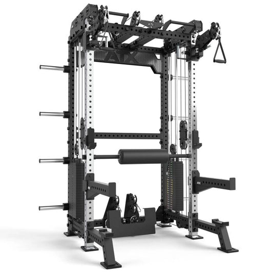 ATX® Multi-Pull Half Rack - stație multifuncțională cu stivă de greutate 2 x 90 kg, negru