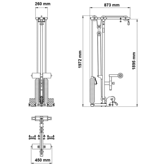 Accesoriu optional pentru ATX ® Power Rack, helcometru cu stiva de greutate 100 kg
