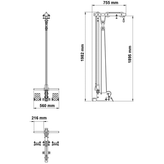 Accesoriu optional pentru ATX ® Power Rack, helcometru cu incarcare pe discuri, incarcare max 140 kg