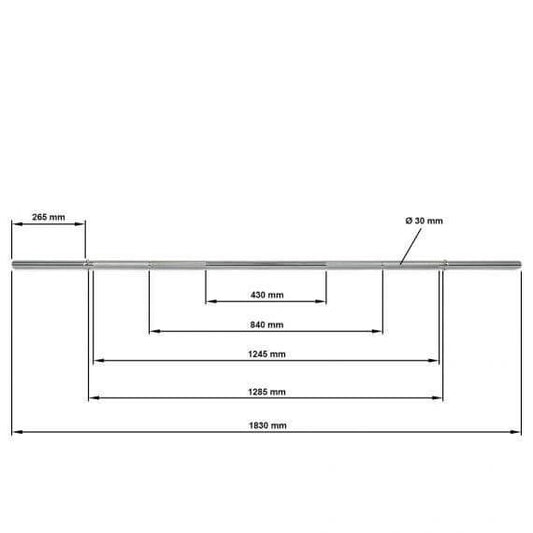 Set bară fitness cu cleme de siguranță, 30 mm x 183 cm