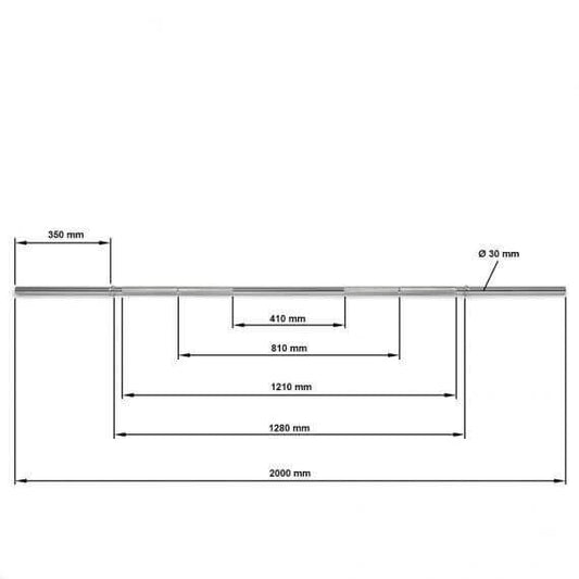 Set bară fitness cu cleme de siguranță, 30 mm x 200 cm