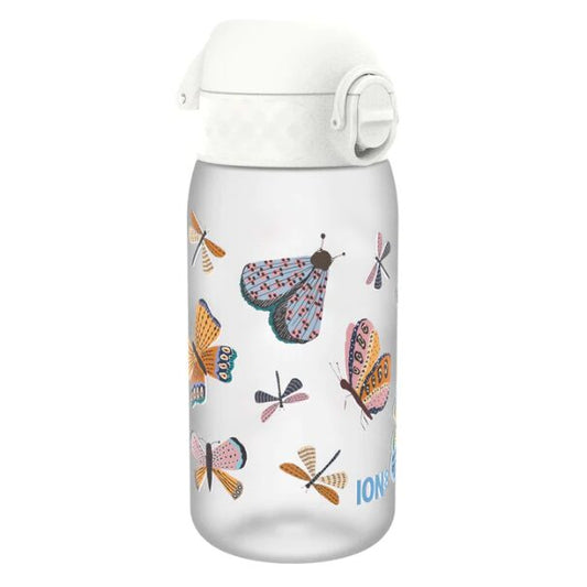 Sticla de apă Ion8 pentru copii rezistentă la scurgeri, Recyclon™, Fluturi, 350 ml, Editie limitata