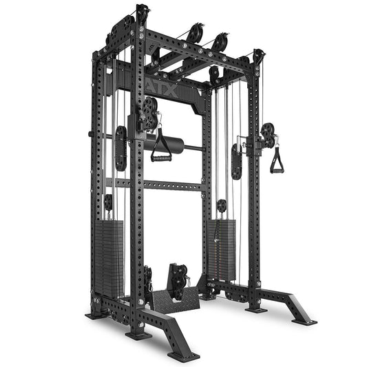 ATX ® Multi-Pull Half Rack - statie multifunctionala cu stiva de greutate 2 x 90 kg, negru