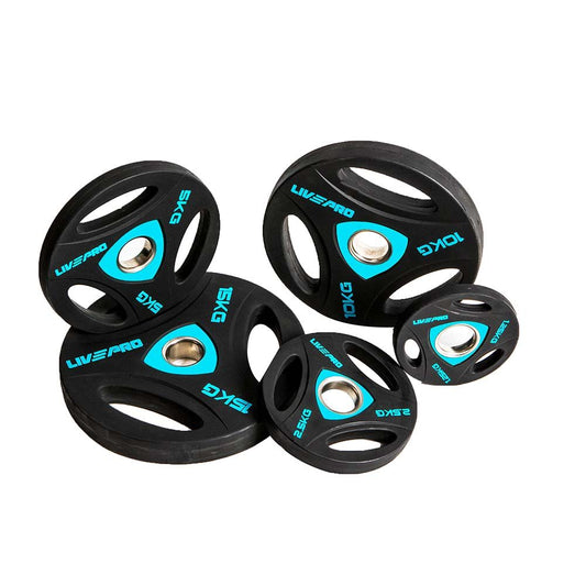 Discuri fitness LivePro multigrip, din poliuretan 1,25 - 25 kg