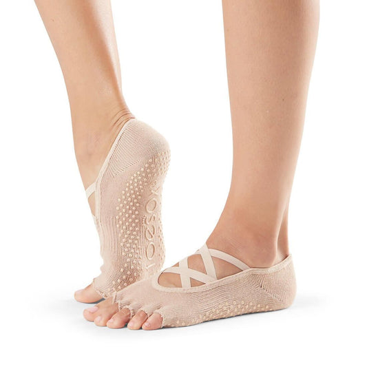 Sosete yoga, pilates, gimnastica ToeSox Half Toe Elle - Nude