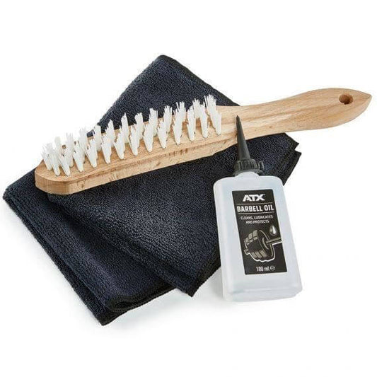 Set de întreținere pentru bare – ATX® Barbell Oil, lavete din microfibră și perie de curățare