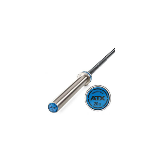 Bara fitness ATX® pentru antrenament Powerlifting, 20 kg, 220 cm, Ø 50 mm, oxid negru/crom