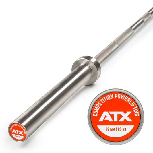 Bara olimpica de competitie ATX® pentru Powerlifting, haltera, 20 kg, 220 cm, Ø 50 mm
