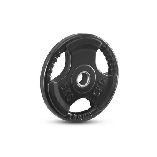 Disc fitness din cauciuc multi-grip, placa de greutate, 30 mm, negru 5 kg