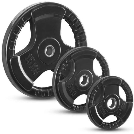 Disc fitness din cauciuc multi-grip, placa de greutate, 30 mm, negru 0,5 kg