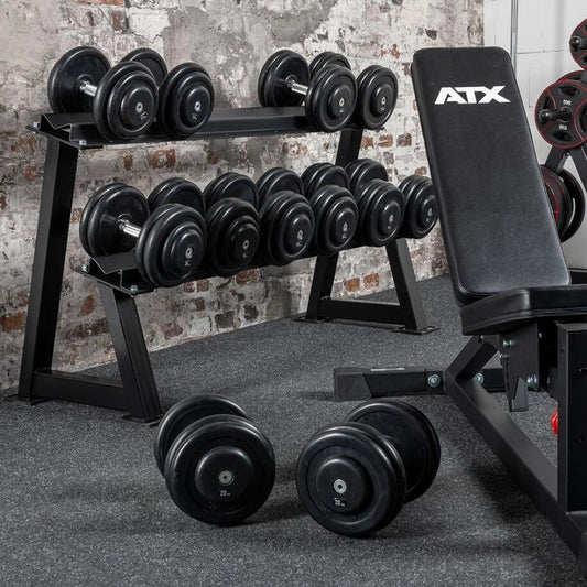 Suport pentru gantere, 144 cm, pentru 6 perechi, negru