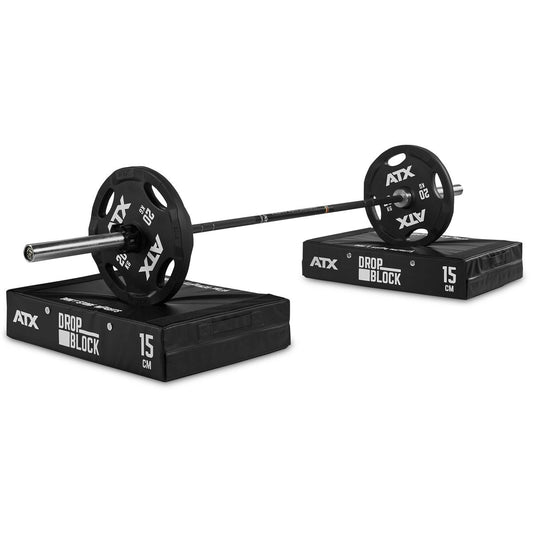 Blocuri weightlifting ATX® SoftDrop pentru antrenament halteră, 15 cm, pereche