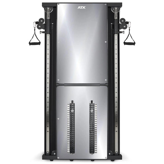 ATX® Stație Dublă cu Scripete – Mirror – 2 x 60 kg, cu Panou Oglindă din Acril