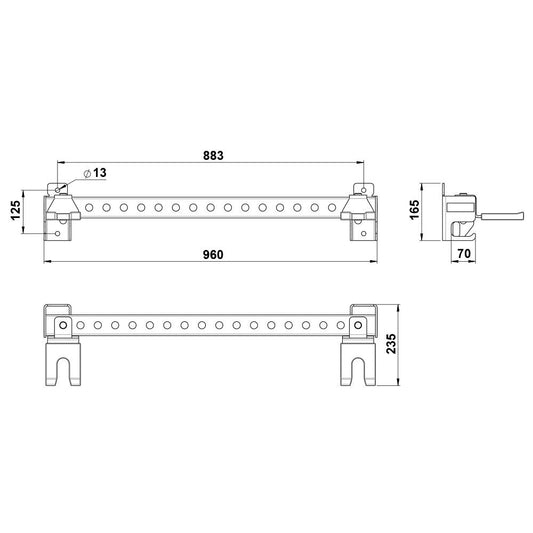 Raft de stocare cu prindere pe perete ATX® Seria 600