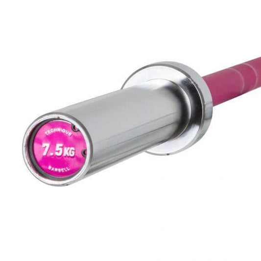 Bară tehnică fitness – aluminiu – 7,5 kg, Ø 50 mm, 183 cm, Pink Oxid