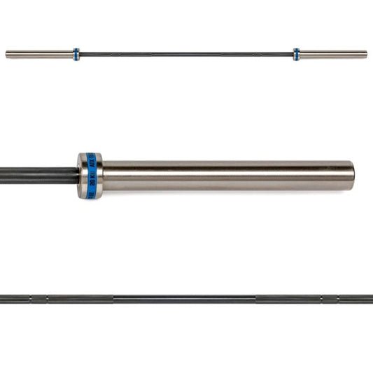 Bară olimpică ATX® Hybrid / Multibar – 200 cm, Black Oxid / Chrom, până la 400 kg
