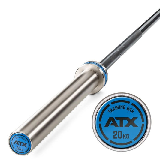 Bară olimpică ATX® Hybrid / Multibar – 200 cm, Black Oxid / Chrom, până la 400 kg